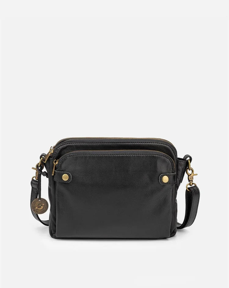 THE SORAYA | TRIPLE-ZIP LEATHER CROSSBODY