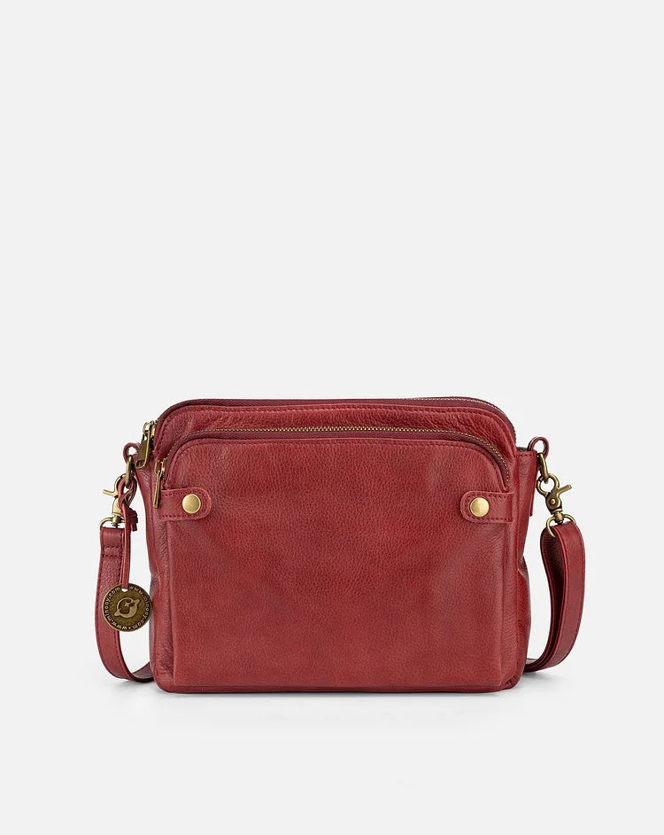 THE SORAYA | TRIPLE-ZIP LEATHER CROSSBODY