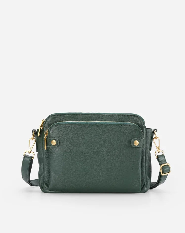 THE SORAYA | TRIPLE-ZIP LEATHER CROSSBODY
