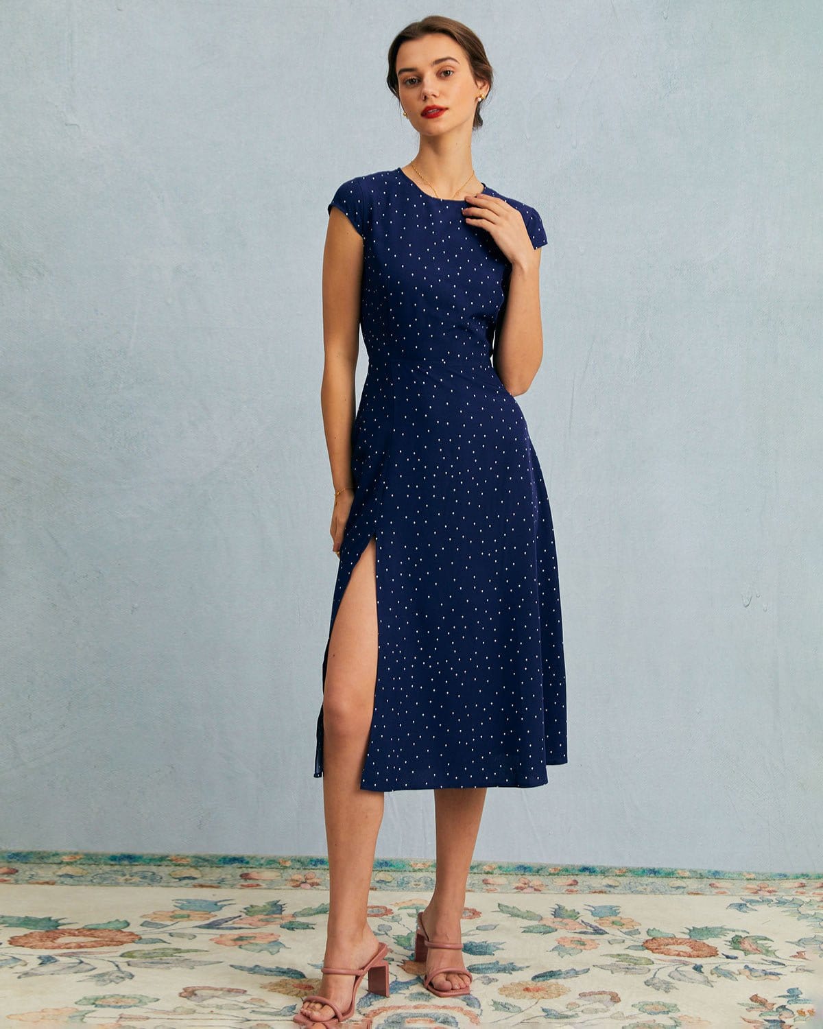 THE ELISE | POLKA DOT CUTOUT MIDI