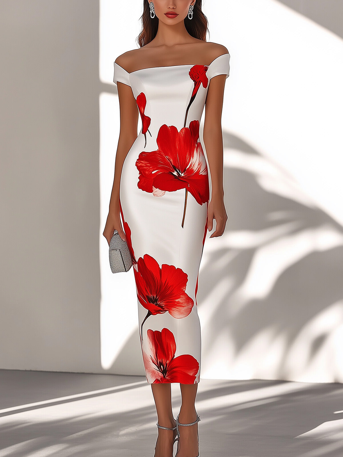 THE ROSE NOIR | ELEGANT SATIN FLORAL DRESS
